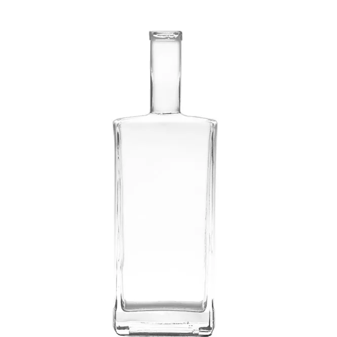 750ml காலியான சதுர தெளிவான கண்ணாடி மதுபான பாட்டில்